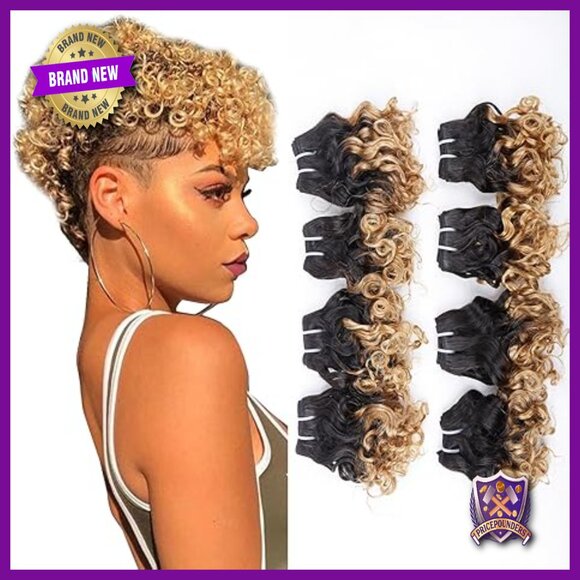 8 Inch Brazilian Human Hair Bundles, 200g Total, Unprocessed Curly Weave